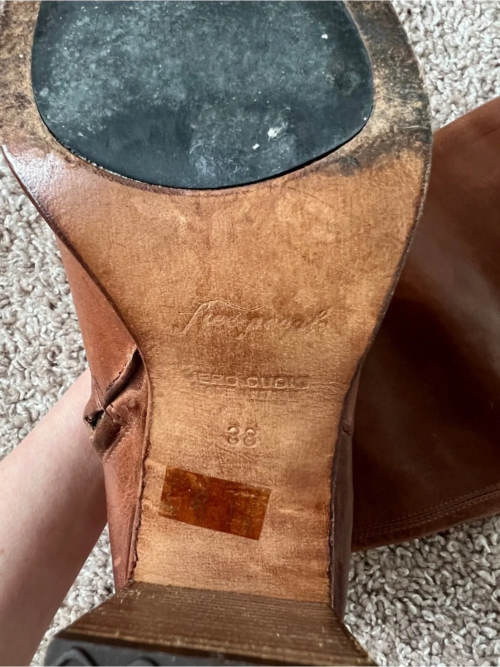 Free People Chestnut Brown Over-the-Knee Leather Boots